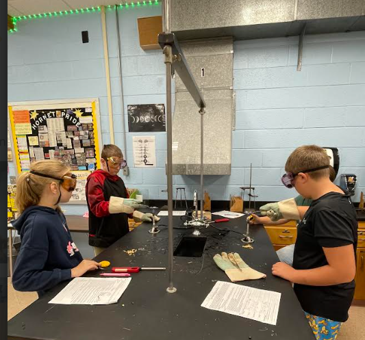 Mrs Pliska's STEM class making popcorn