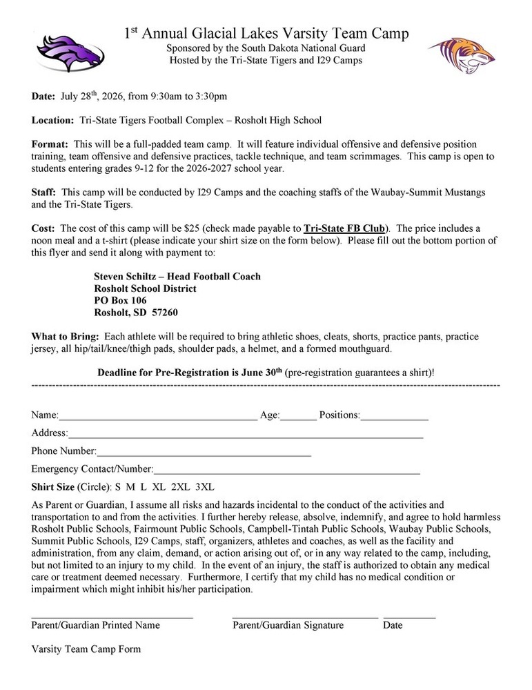 Football Camp Varsity