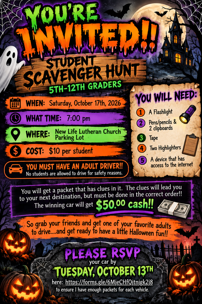 Scavenger Hunt Flyer for HS.