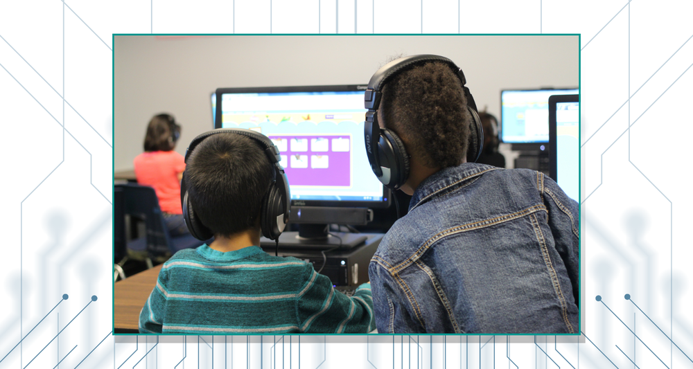 Students on a computer