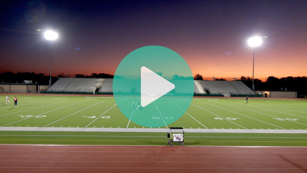 Wide shot of Round Rock high school football stadium