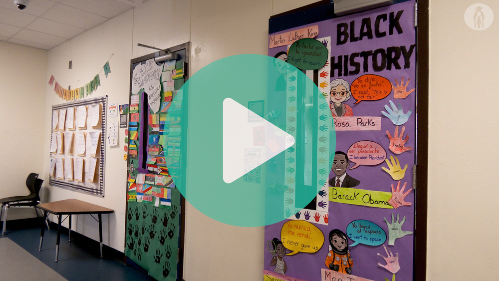 Picture of two decorated doors at Wells Branch