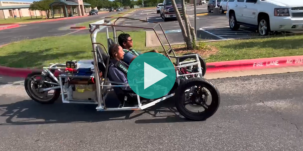 Stony Point students testing out their solar car
