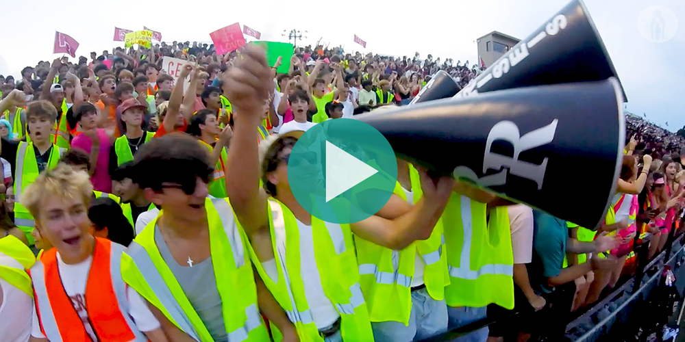Big crowd of students at Round Rock High School football game