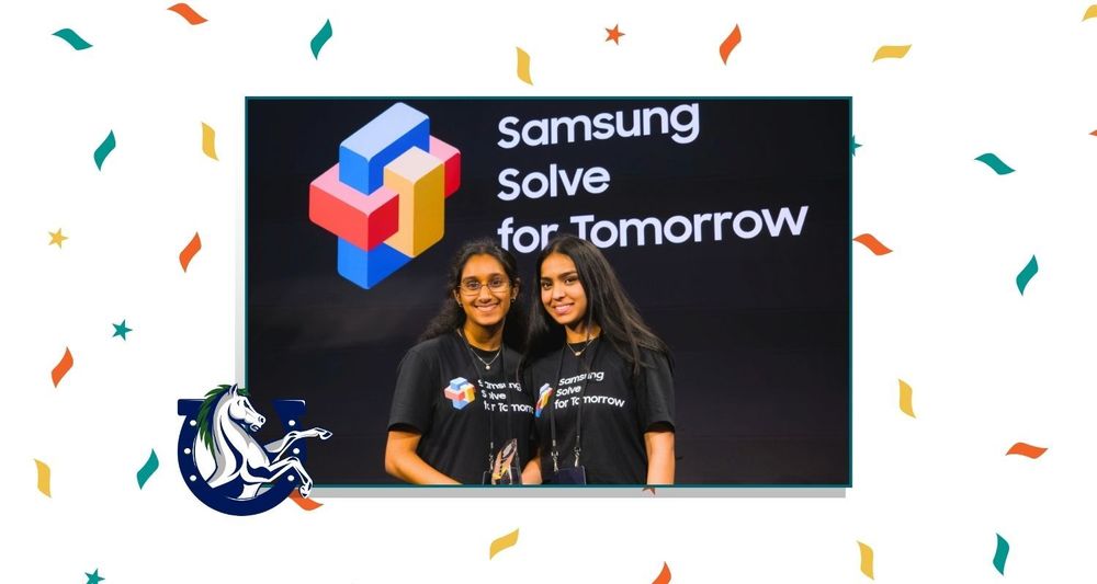 Two mcneil students at a samung solve for tomorrow competition