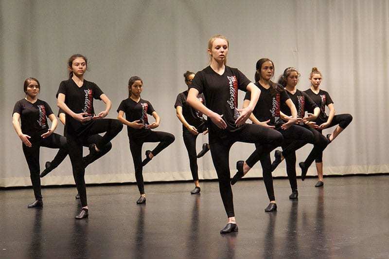 Dance team practicing