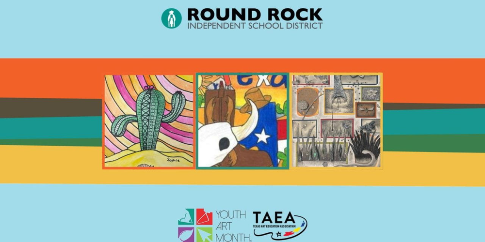 Three students represent Round Rock ISD in the Youth Art Month competition