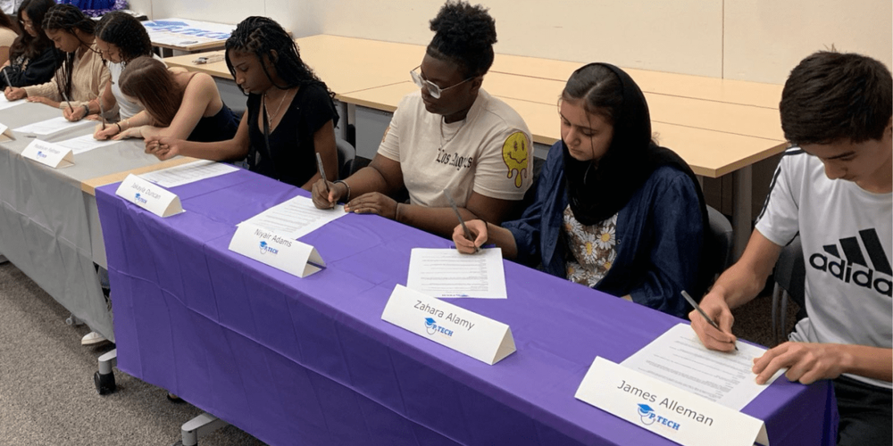 24 aspiring nurses sign P-TECH letter of intent