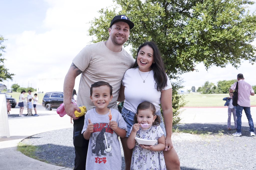 Round Rock ISD families at the back to school celebration