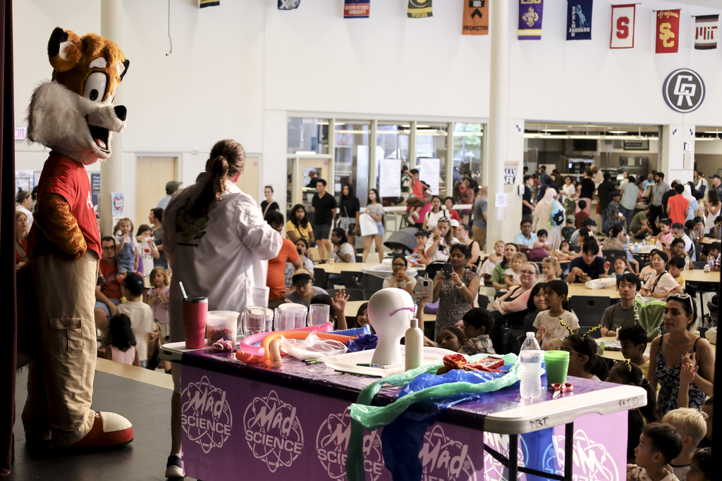 Students learning with Mad Science