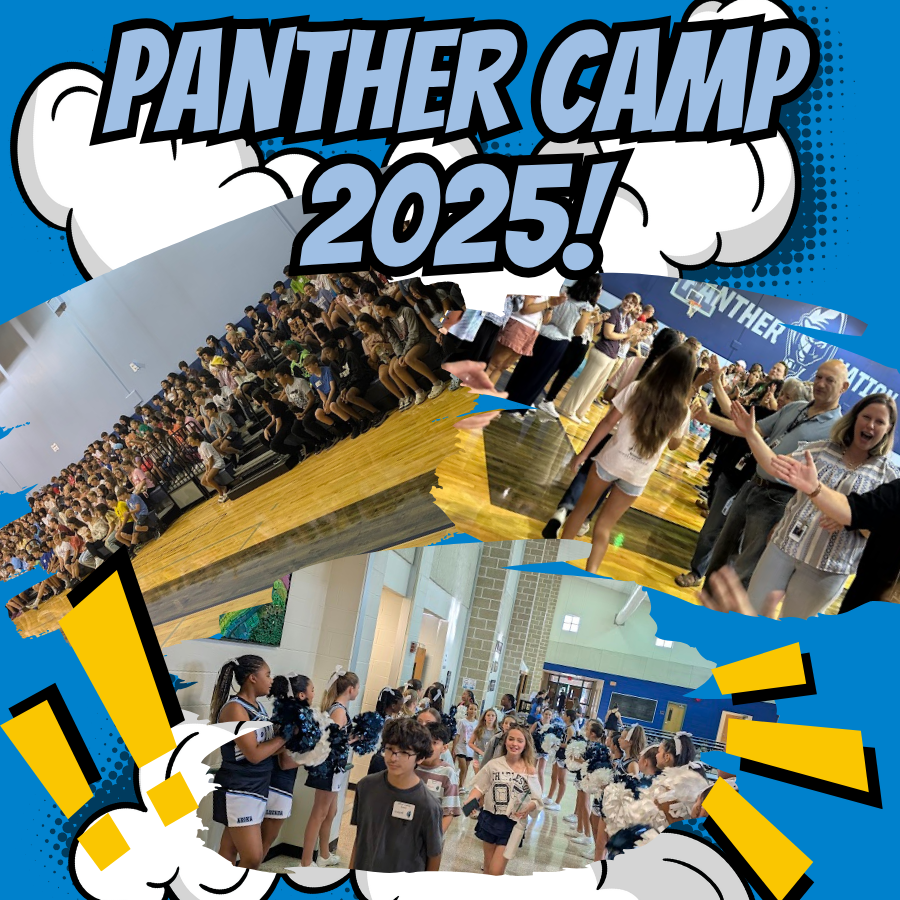 Panther Camp 2025 including three images of new students participating in various events. 