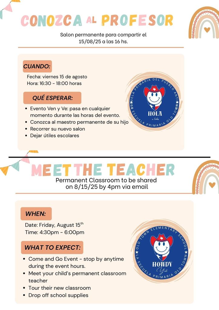 Meet the Kinder Teacher/ Conozca al Profesor de Kinder
