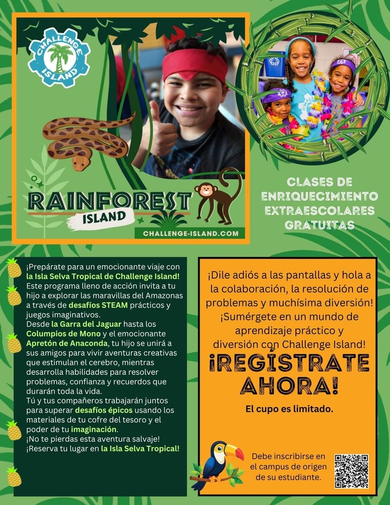 Clases de enriquecimiento extraescolares gratuitas Challenge Island.