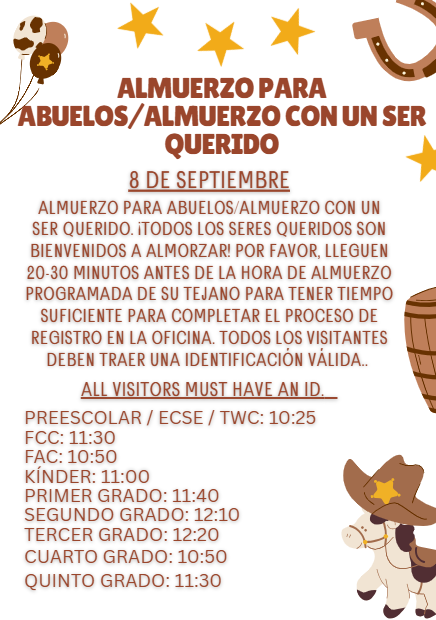 Almuerzo para Abuelos/Almuerzo con un Ser Querido