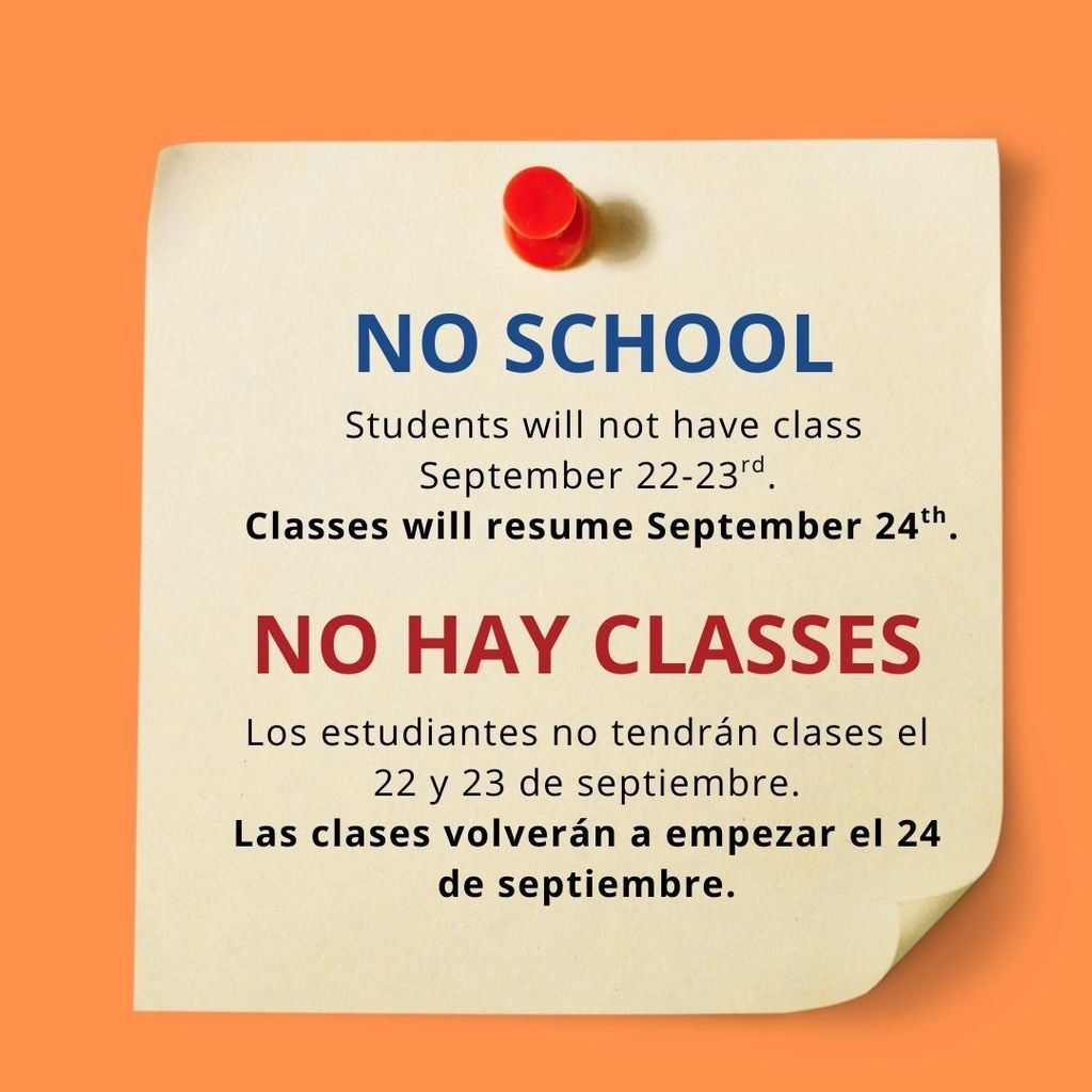 No School Sep 22-23