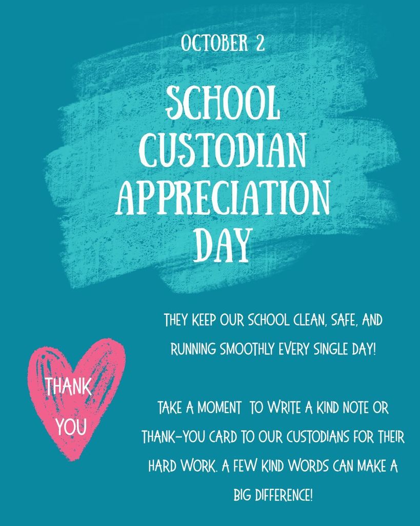 School Custodian Appreciation Day Flyer Write a Note of Thanks!  October 2nd