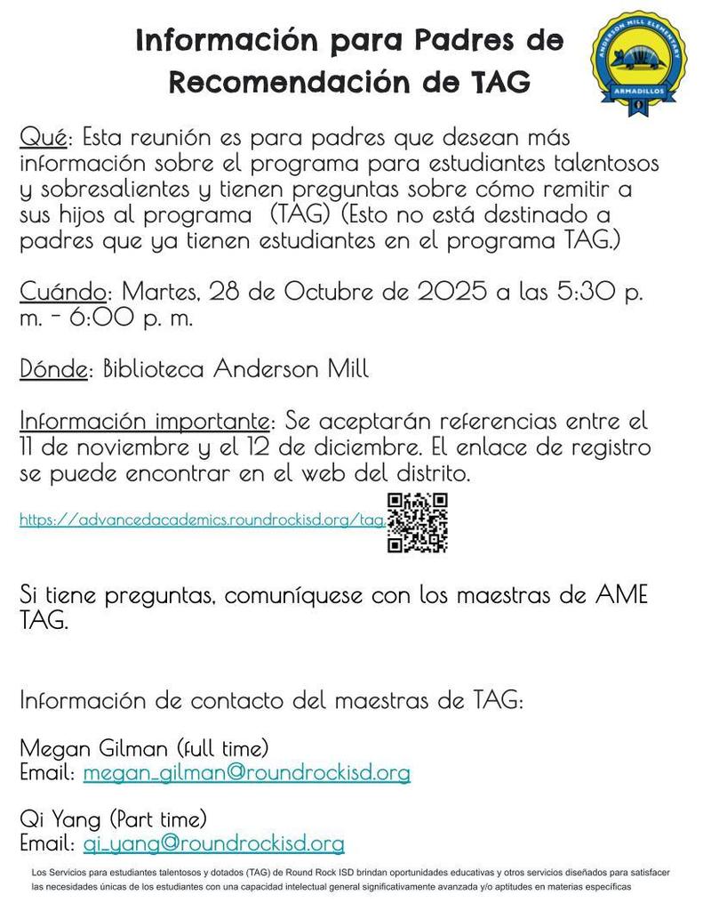 TAG Referral Information Night