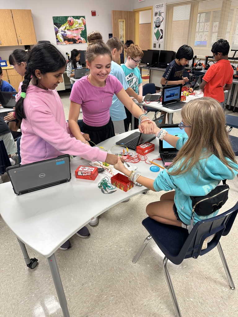 Students noticing that the they are conductors of electricity. 