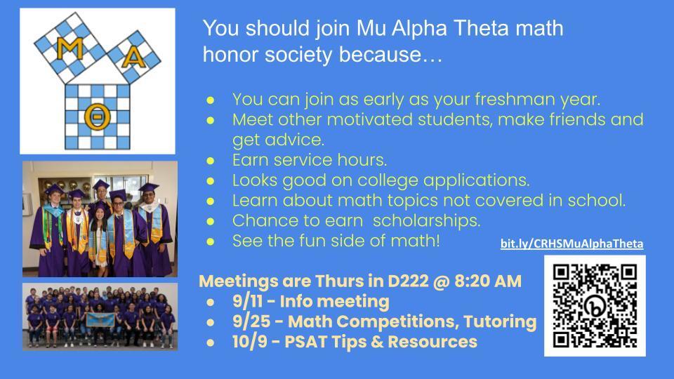 Join Mu Alpha Theta Math Honor Society