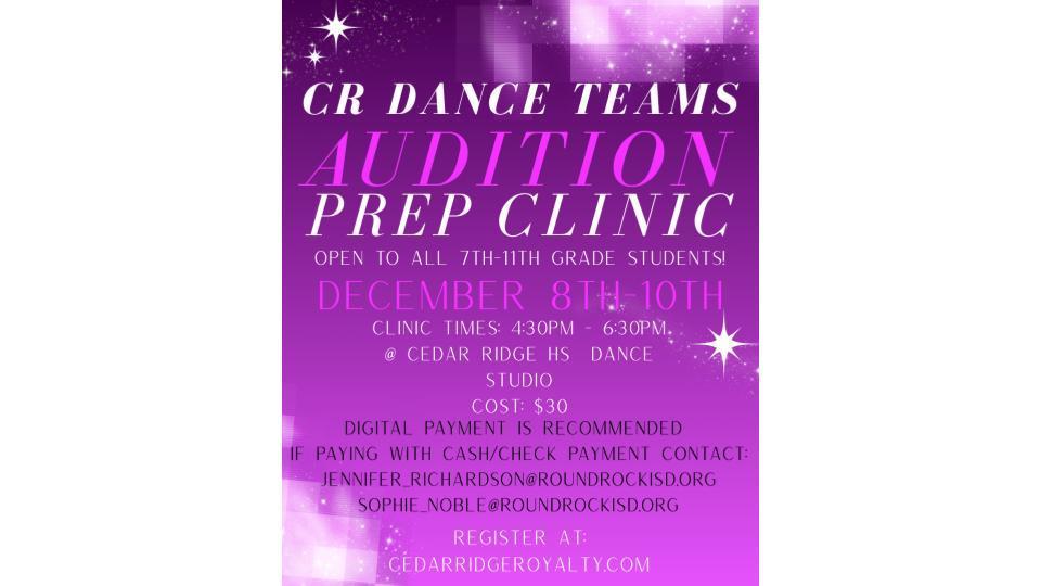 Cedar Ridge Dance Teams Audition Prep Clinic