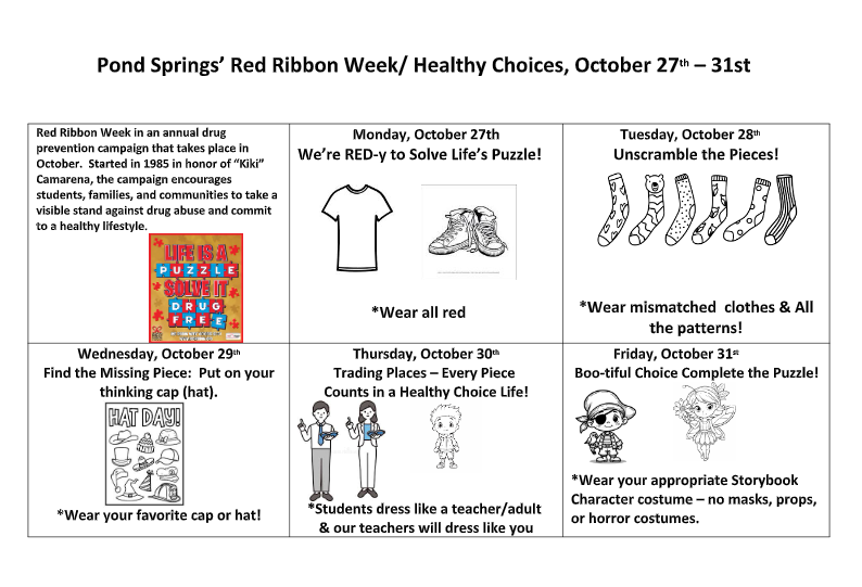 Red Ribbon Week is October 27th-31st