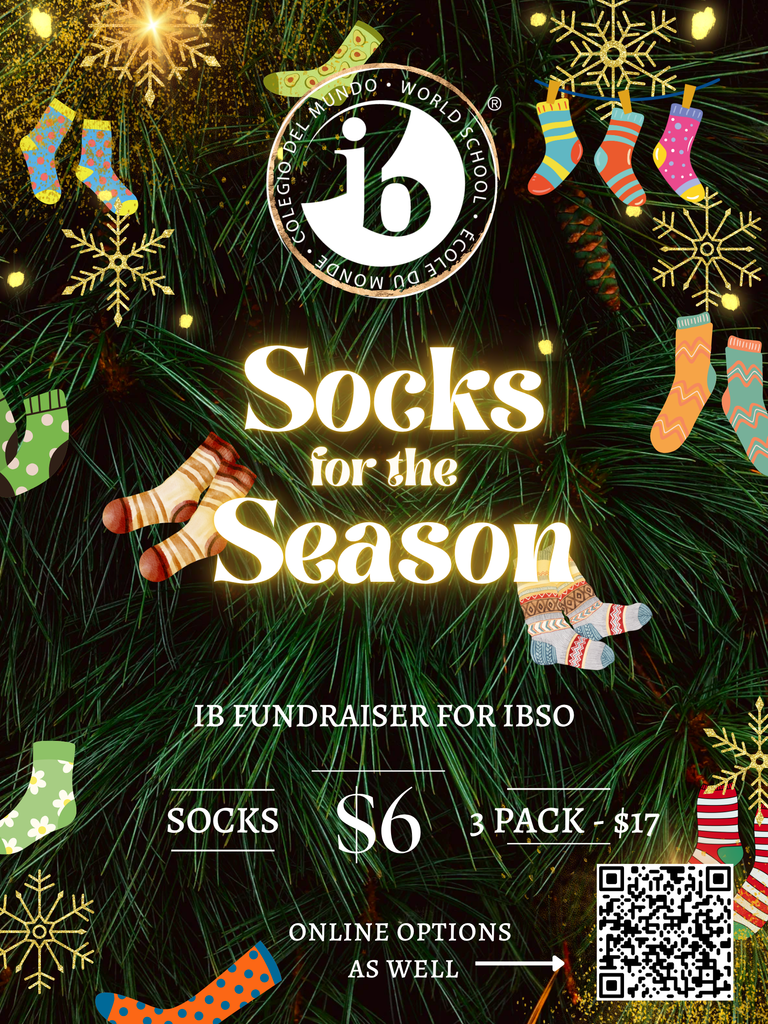 Socks for the Season IB Fundraiser for IBSO Socks $6 3 Pack - $17 Online Options As Well