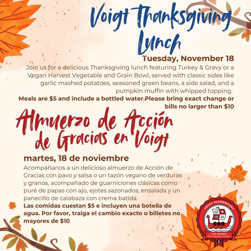 Voigt Thanksgiving Lunch / Almuerzo de Acción de Gracias de Voigt