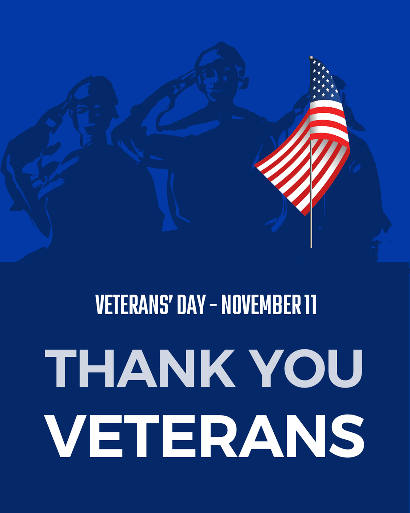 Veterans' Day November 11th; Thank you Veterans