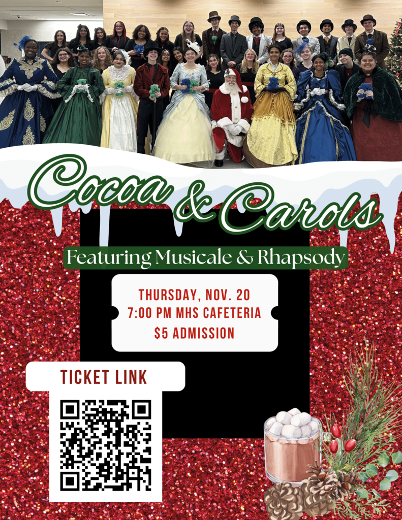 Cocoa and Carols Featuring Musicale and Rhapsody on November 20th at 7:00pm