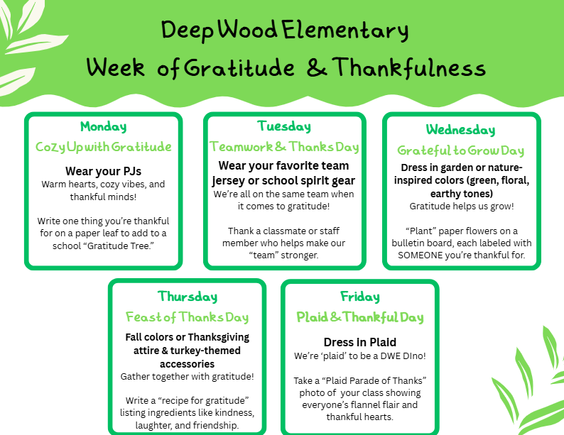 Week of Gratitude and Thankfulness