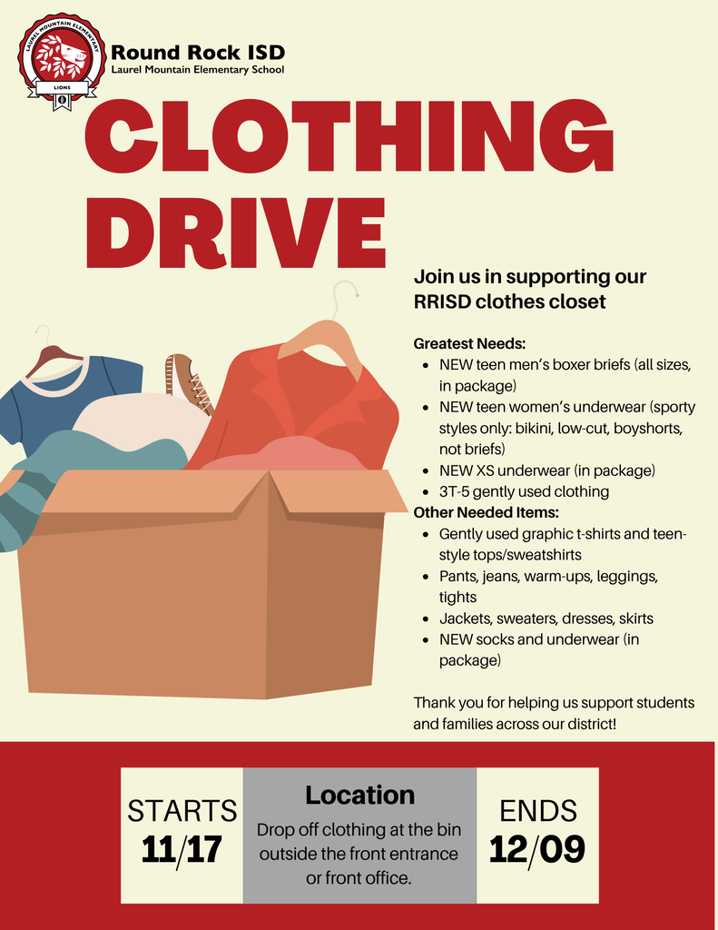 Clothing Drive flyer, 11/17-12/9