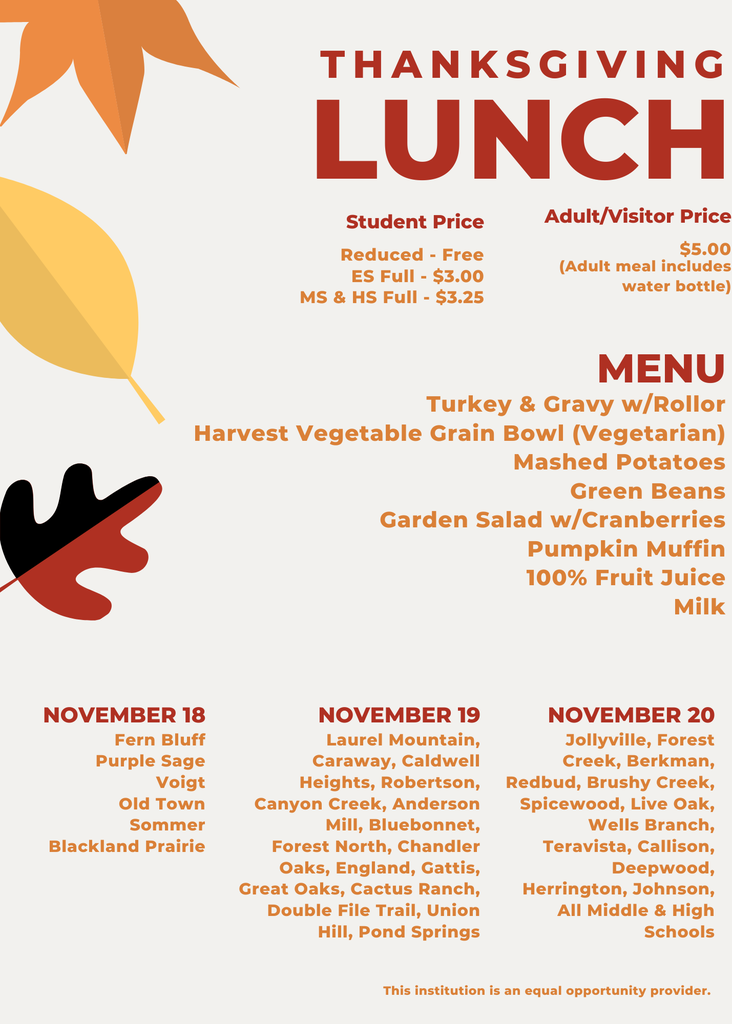 ENG Thanksgiving Lunch