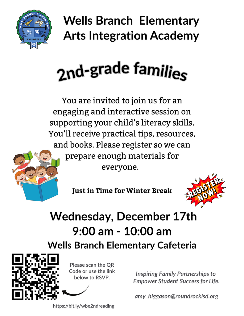 2nd Grade Families - Wednesday, December 17th 9-10am