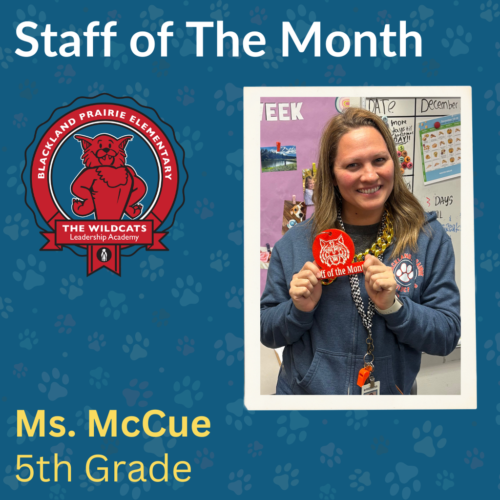 Staff of the month - Ms. McCue