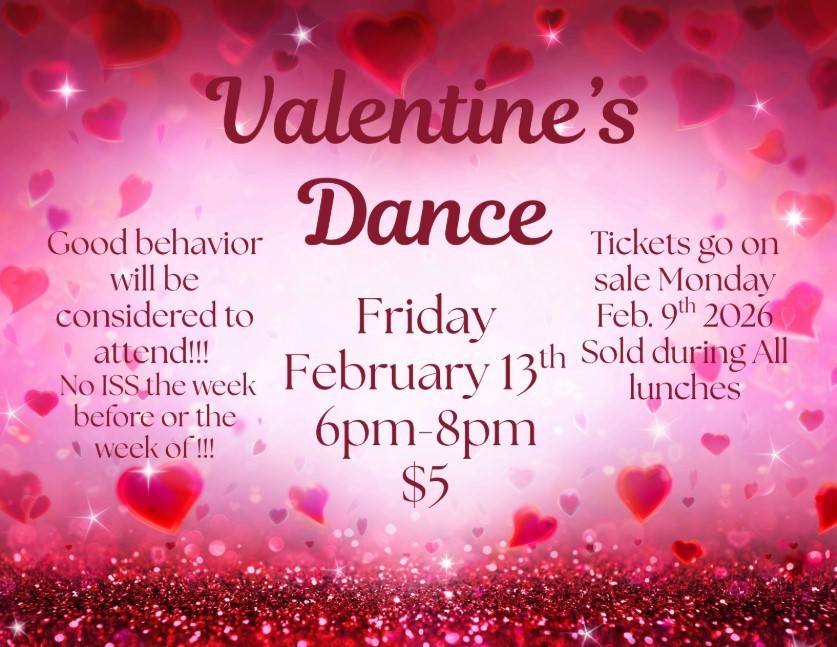 Valentine's Dance  February 13 6-8pm