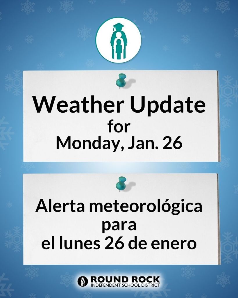 Weather Update for Monday, Jan. 26. Alerta Meteorológica para el lunes 26 de enero