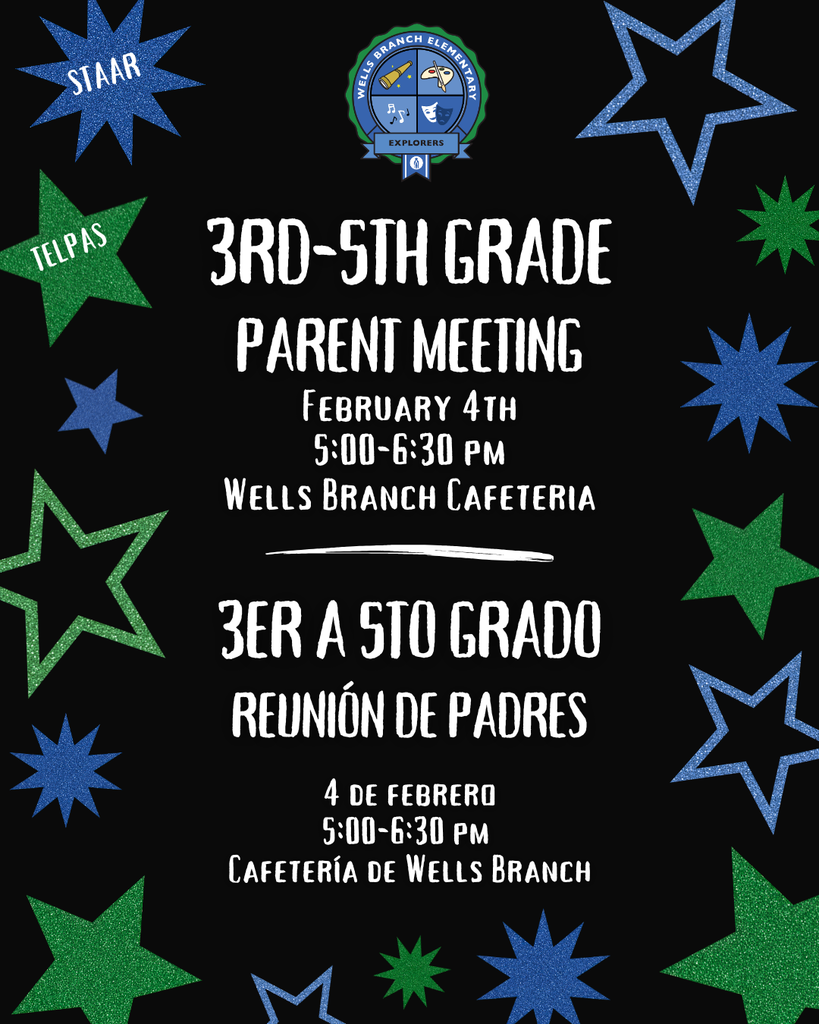 3rd-5th Graded Parent Meeting: February 4th 5-6:30pm