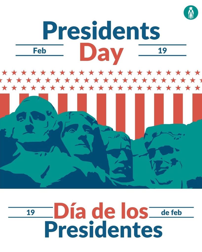 Presidents Day. Día de los Presidentes. 