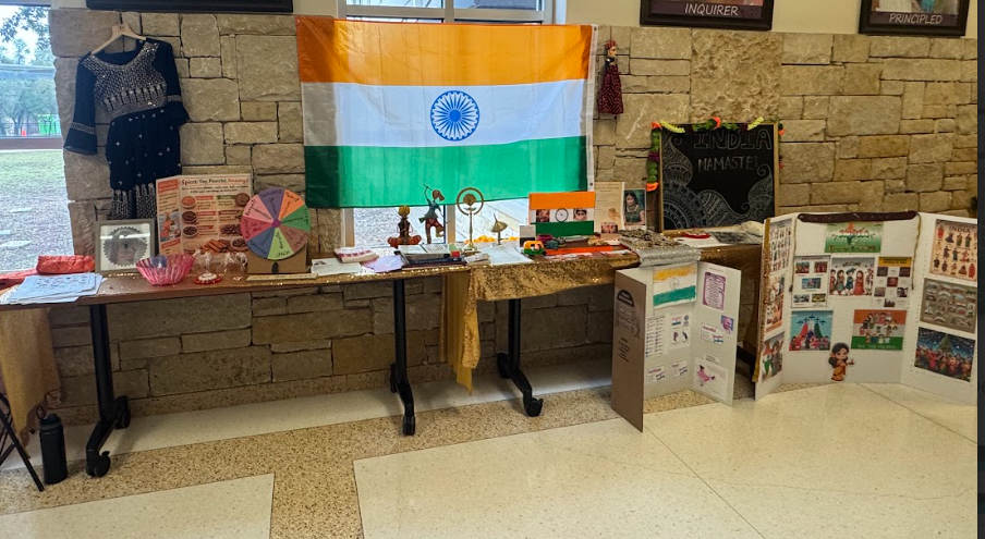 Picture of booth with items from India