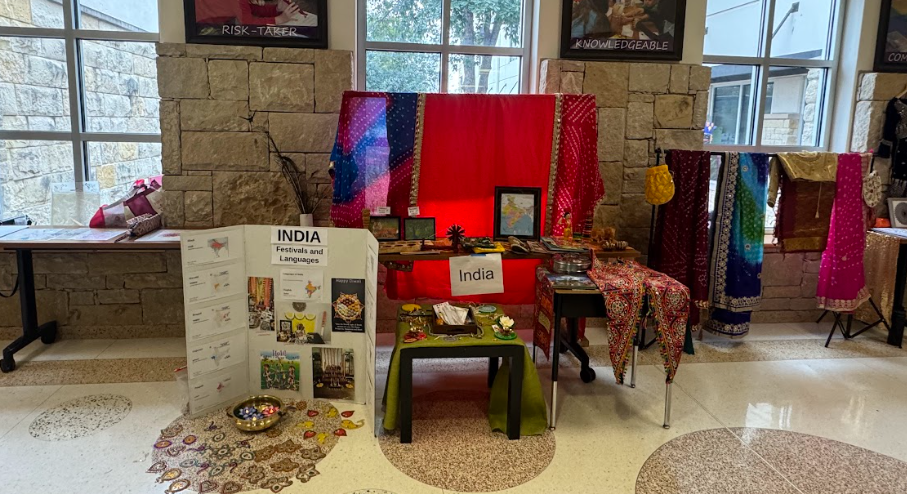 Picture of booth with items from India