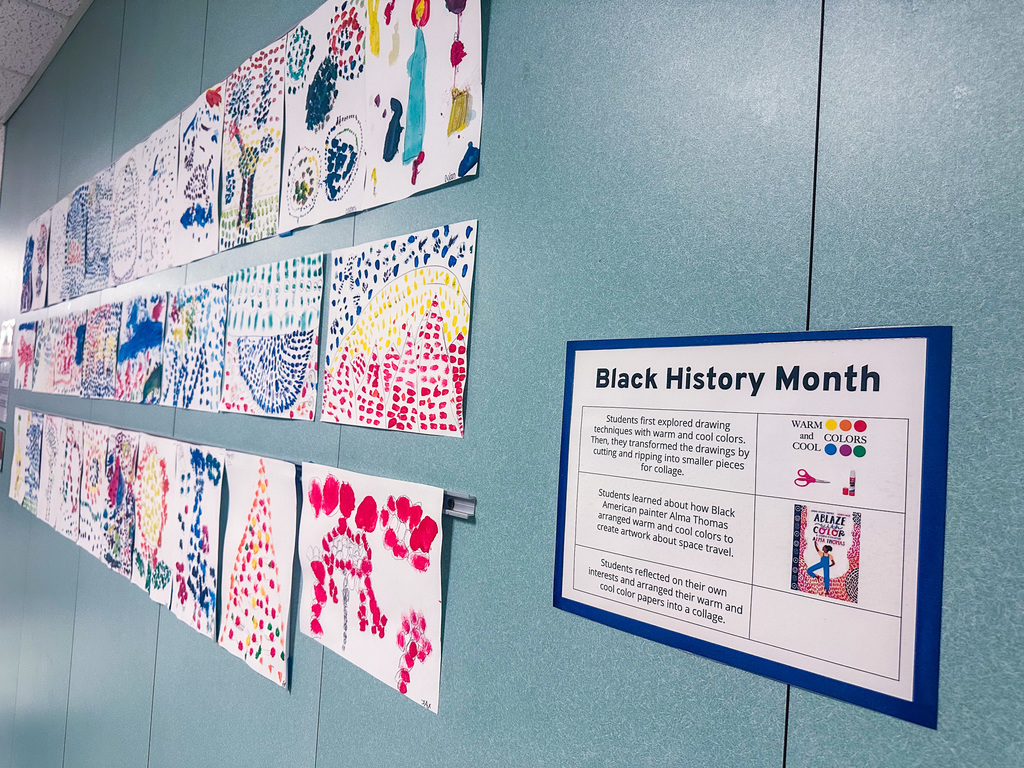 Gattis Elementary's Black History Community Event with student performers and artwork