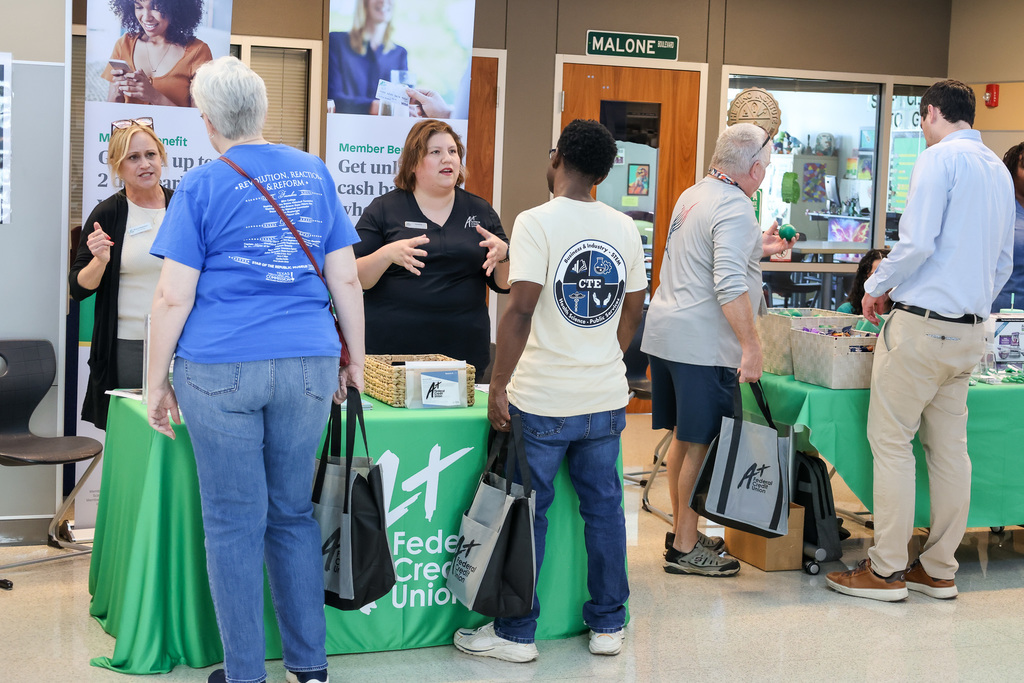 Round Rock ISD staff enjoying the Wellness Fair