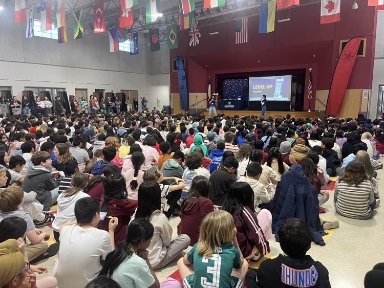 students in gym for kick-off