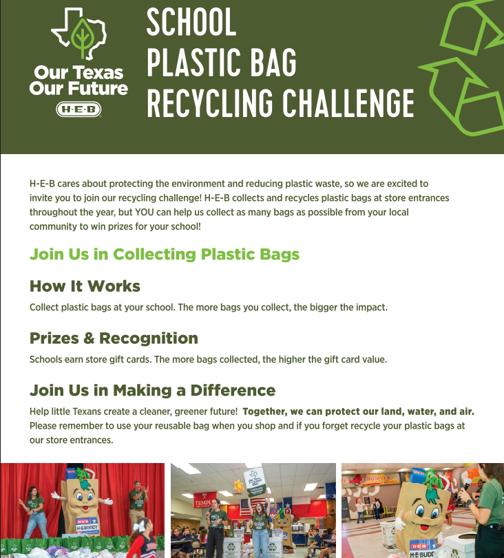 HEB School Plastic Bag Recycling Challenge
