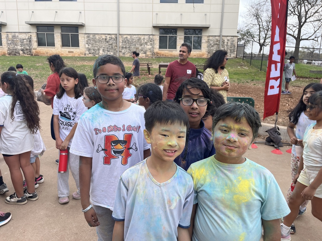 2nd grade boys covered in colors from the color run
