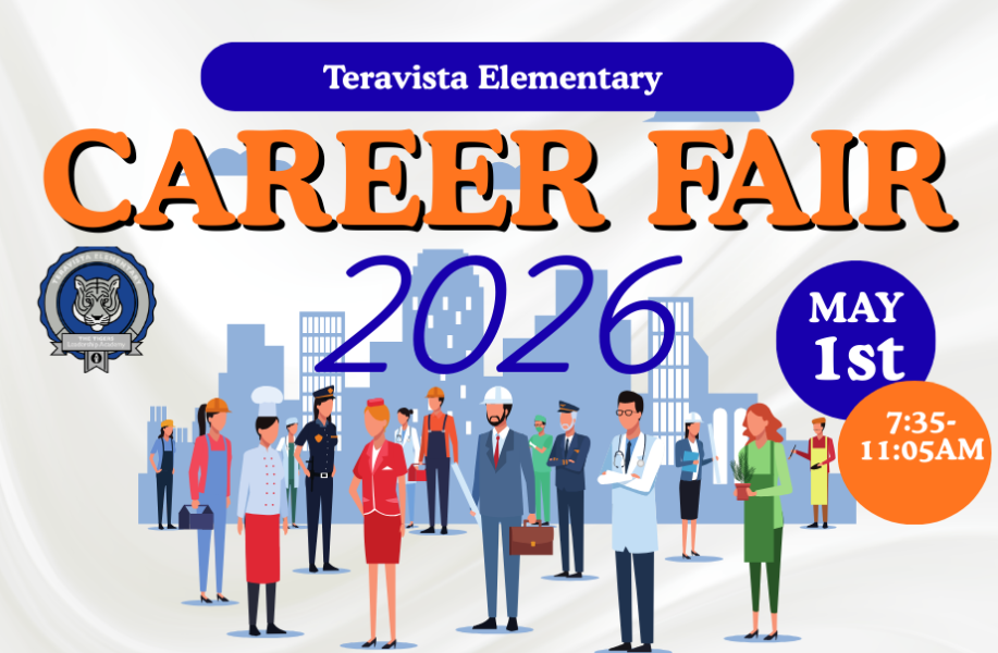teravista elementary career fair poster, may 1st, 7:35-11:05 AM