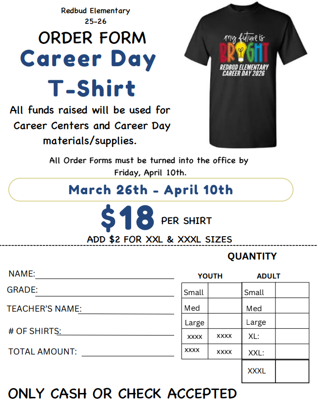Career Day Shirt Order Form