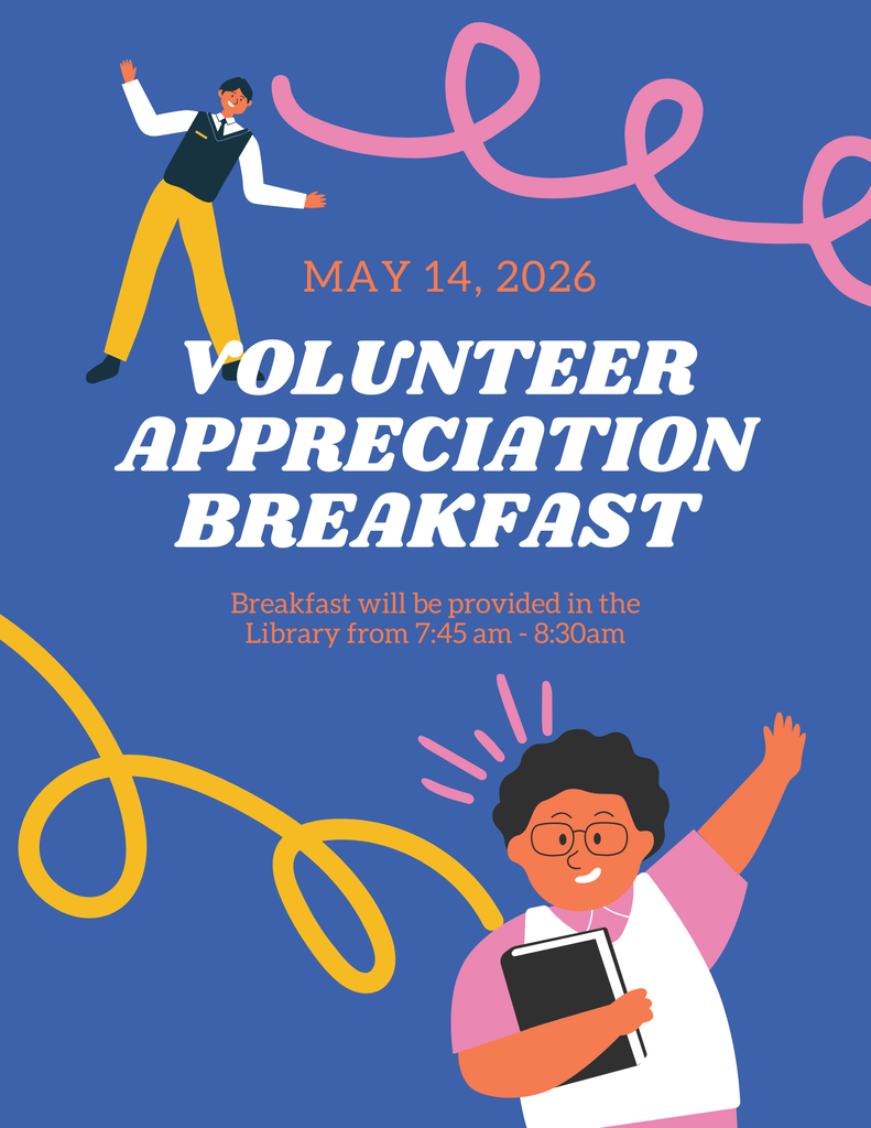 Blue White Orange Flat graphic Teacher Appreciation Breakfast Flyer