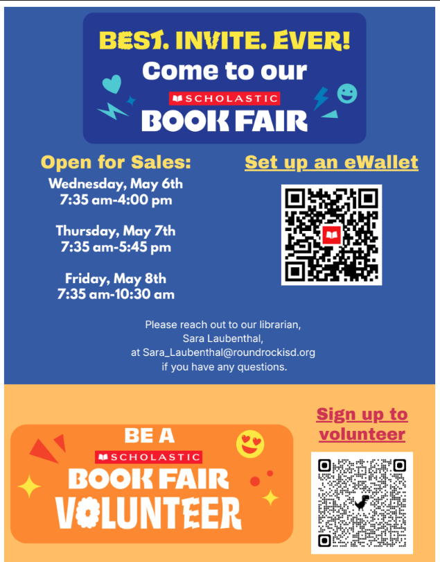 Book Fair Informational Flyer. All information is included in the description.