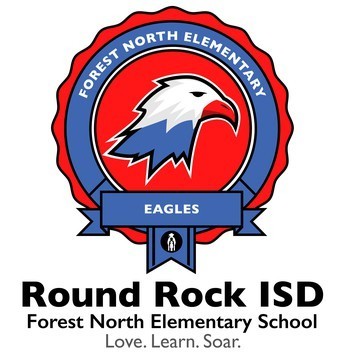 Forest North Elementary, RRISD logo Love Learn Soar